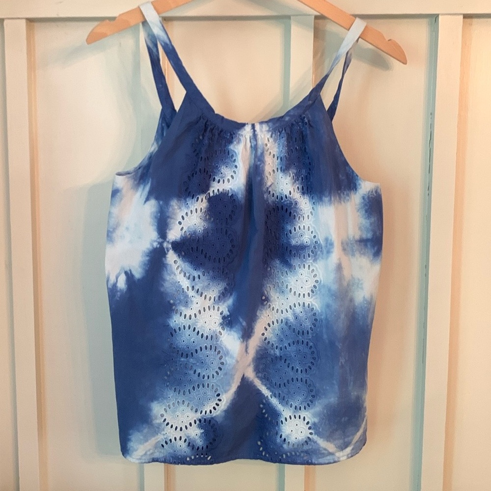 Anthropologie Forever That Girl tie-dye eyelet Boho top